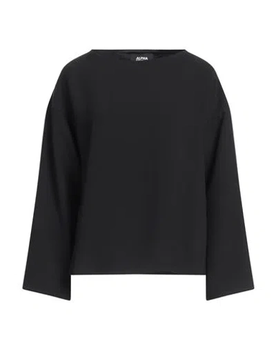 Alpha Studio Woman Top Black Size 10 Polyester, Elastane