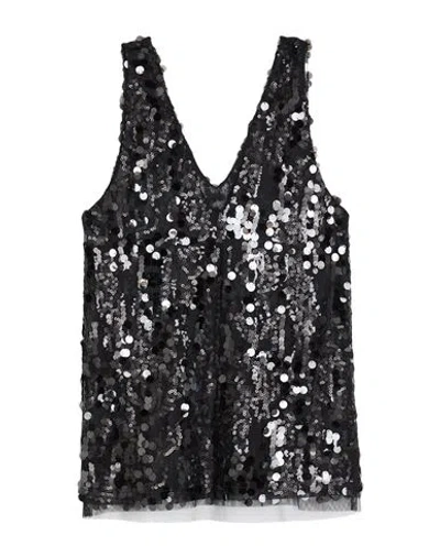 Alpha Studio Woman Top Black Size 12 Polyester