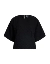 Alpha Studio Woman Top Black Size 12 Polyester In Blue