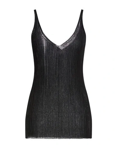 Alpha Studio Woman Top Black Size 12 Viscose, Polyester