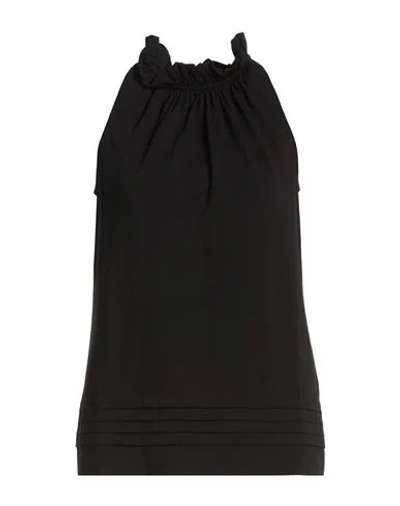 Alpha Studio Woman Top Black Size 14 Cotton, Elastane