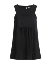 Alpha Studio Woman Top Black Size 8 Cotton, Elastane In Black