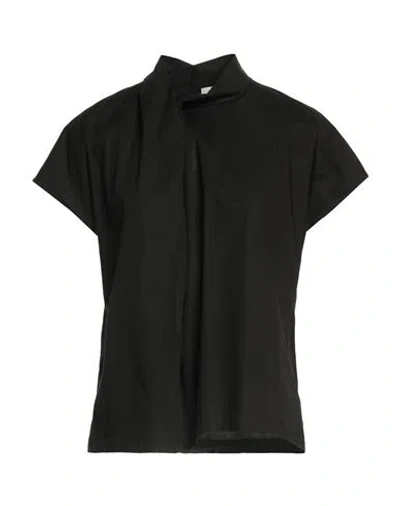 Alpha Studio Woman Top Black Size 10 Cotton, Elastane In Black