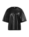 Alpha Studio Woman Top Black Size 4 Polyester, Polyurethane Resin
