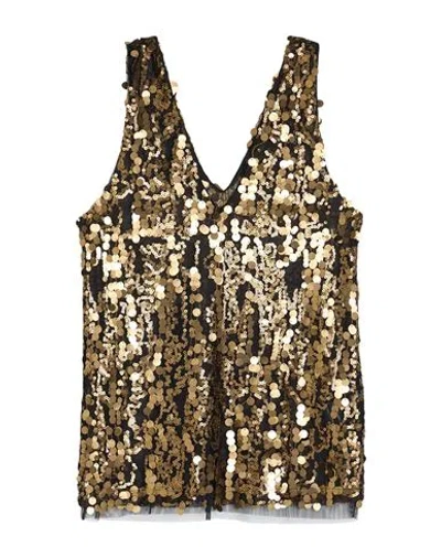 Alpha Studio Woman Top Bronze Size 10 Polyester In Gold