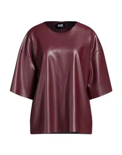 Alpha Studio Woman Top Burgundy Size 8 Polyester, Polyurethane Resin In Red
