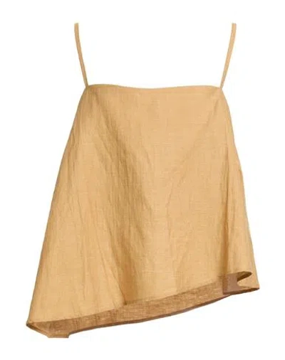Alpha Studio Woman Top Camel Size 10 Linen, Viscose, Polyamide In Brown
