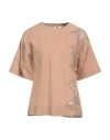 Alpha Studio Woman Top Camel Size 10 Linen, Viscose, Polyester In Beige