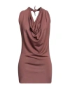 Alpha Studio Woman Top Chocolate Brown Size 8 Viscose, Polyester, Polyamide