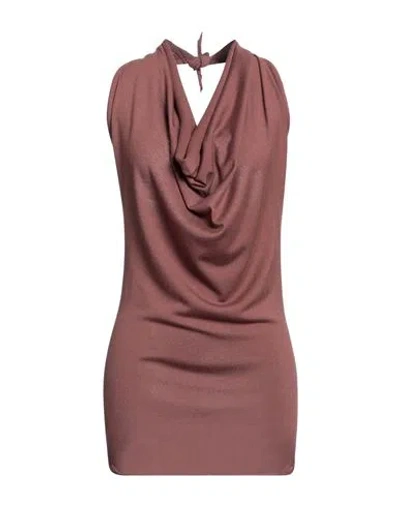 Alpha Studio Woman Top Chocolate Brown Size 8 Viscose, Polyester, Polyamide