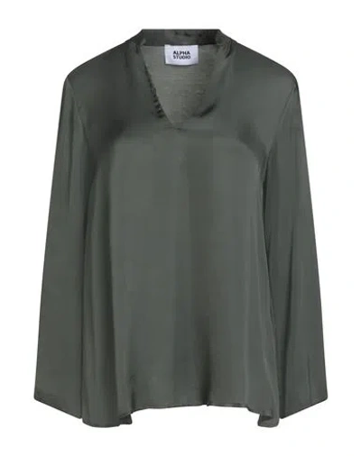 Alpha Studio Woman Top Dark Green Size 10 Viscose
