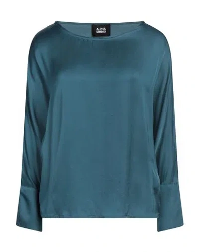 Alpha Studio Woman Top Deep Teal Size 6 Viscose In Green