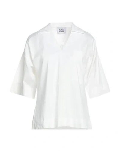 Alpha Studio Woman T-shirt Ivory Size 2 Cotton In White