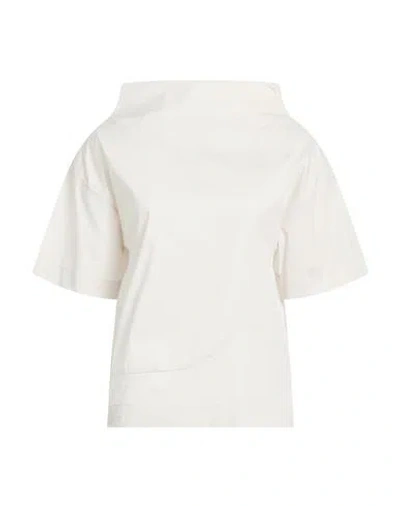 Alpha Studio Woman Top Light Grey Size 14 Cotton, Elastane In White