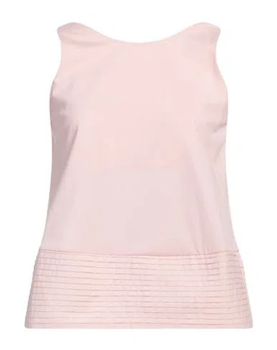 Alpha Studio Woman Top Light Pink Size 10 Cotton, Elastane