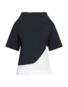 Alpha Studio Woman Top Midnight Blue Size 8 Cotton, Elastane In Blue