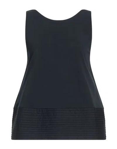Alpha Studio Woman Top Midnight Blue Size 12 Cotton, Elastane