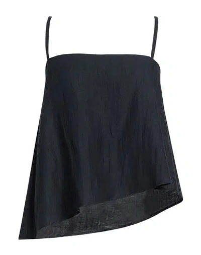 Alpha Studio Woman Top Midnight Blue Size 6 Linen, Viscose, Polyamide