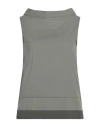 Alpha Studio Woman Top Military Green Size 12 Cotton, Elastane