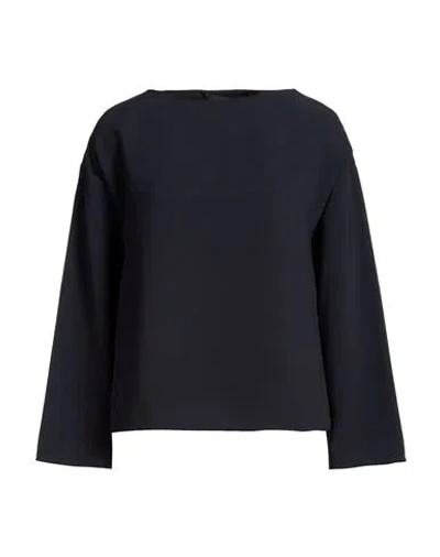 Alpha Studio Woman Top Navy Size 4 Polyester, Elastane In Blue