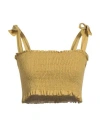 Alpha Studio Woman Top Ocher Size 4 Ramie In Yellow