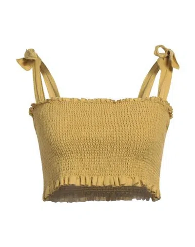 Alpha Studio Woman Top Ocher Size 4 Ramie In Yellow