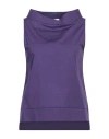 Alpha Studio Woman Top Purple Size 10 Cotton, Elastane