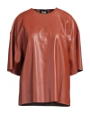 Alpha Studio Woman Top Rust Size 8 Polyester, Polyurethane Resin In Red