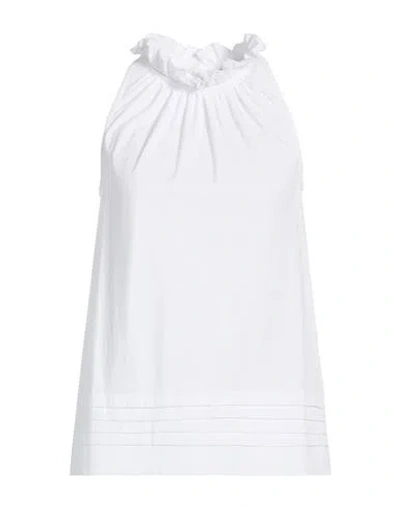 Alpha Studio Woman Top White Size 10 Cotton, Elastane