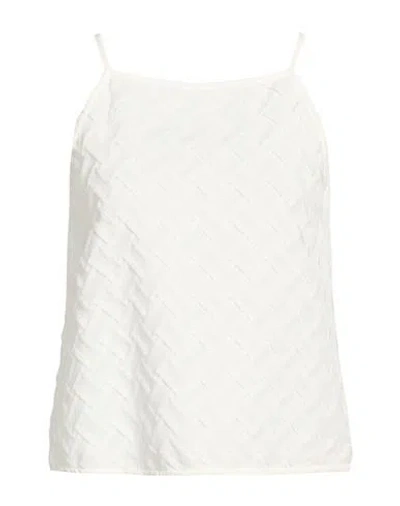 Alpha Studio Woman Top White Size 10 Polyester