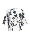 Alpha Studio Tulip Print Cotton Blouse In White