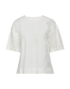 Alpha Studio Woman Top White Size 12 Linen, Viscose, Polyester