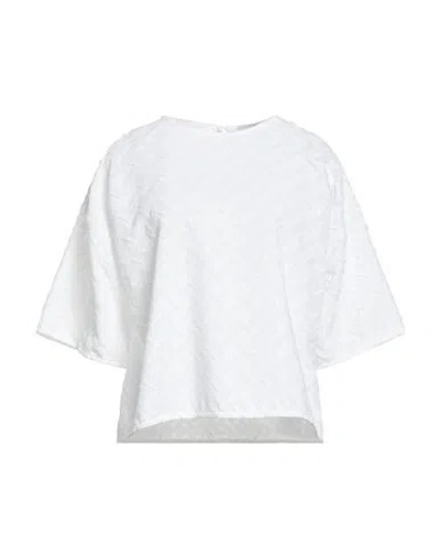 Alpha Studio Woman Top White Size 12 Polyester