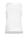 Alpha Studio Woman Top White Size 2 Cotton, Elastane