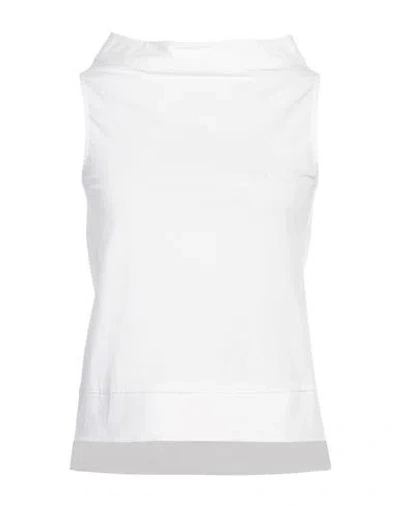 Alpha Studio Woman Top White Size 2 Cotton, Elastane In White