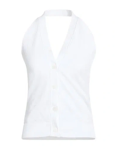Alpha Studio Woman Top White Size 6 Cotton