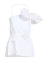 Alpha Studio Woman Top White Size 6 Cotton, Elastane