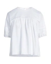 Alpha Studio Woman Top White Size 8 Cotton, Elastane In White