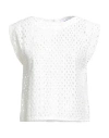 Alpha Studio Woman Top White Size 8 Cotton, Polyester In White