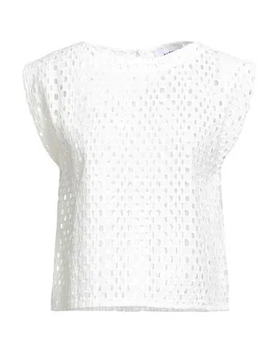 Alpha Studio Woman Top White Size 8 Cotton, Polyester