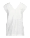Alpha Studio Woman Top White Size 8 Linen, Viscose, Polyamide In White
