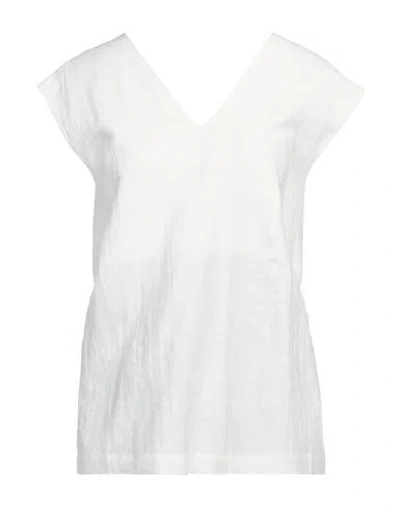 Alpha Studio Woman Top White Size 8 Linen, Viscose, Polyamide