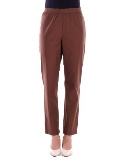 Alpha Studio Woman Trousers Ad6480q 2009 Chocolate Cigarette Pants In Other