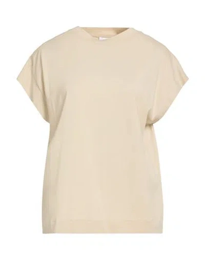 Alpha Studio Woman T-shirt Beige Size 4 Cotton, Elastane In Pink