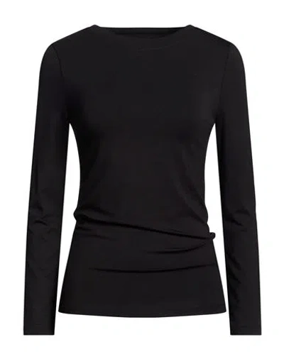 Alpha Studio Woman T-shirt Black Size 12 Viscose, Elastane