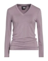 Alpha Studio Woman T-shirt Mauve Size 6 Viscose, Elastane In Purple