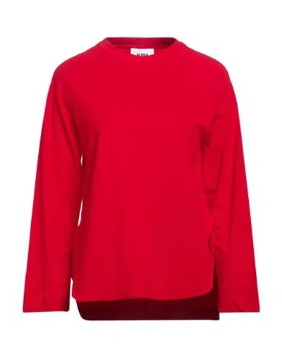 Alpha Studio Woman T-shirt Red Size 4 Cotton, Elastane