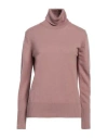 Alpha Studio Woman Turtleneck Antique Rose Size 12 Wool, Cashmere In Purple