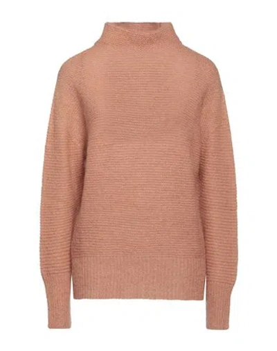 Alpha Studio Woman Turtleneck Apricot Size 6 Polyamide, Mohair Wool, Wool In Orange