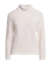 Alpha Studio Woman Turtleneck Beige Size 10 Merino Wool